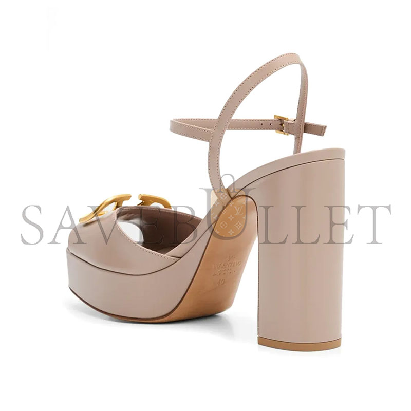 Va1e*ntin0 garavaniv logo 115 leather platform sandals